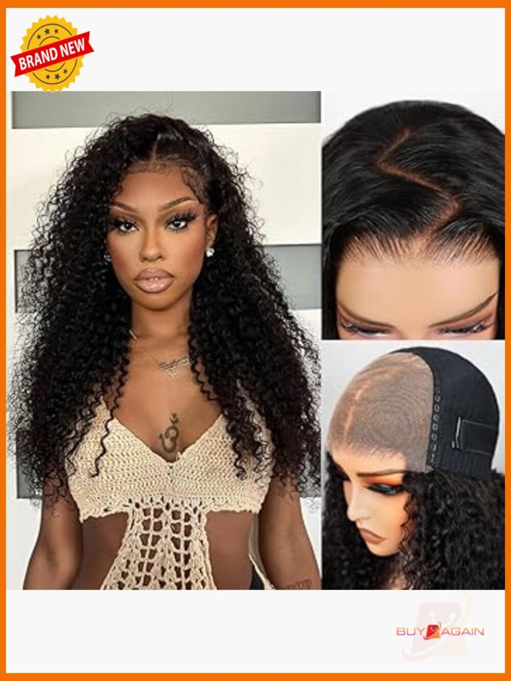 5x6 Wear And Go Glueless Lace Front Wig Human Hair 210% Density Deep Curly